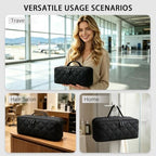 Hair Tools Travel Bag 5-Piece Set with Heat Resistant Mat Insulated Pouch and 2 Cord Straps, Large Fabric Organizer for Hot Brush Curling Iron Flat Iron Hair Dryer, Available in Black - Image 6
