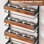 Over The Door Pantry Organizer, 8 Tier Spice Rack with Adjustable Wooden Basket, 2 IN 1 Wall Mount or Hanging Seasoning Organizer, Heavy-Duty Pantry Door Storage Shelf for Kitchen, Laundry Room - Image 2