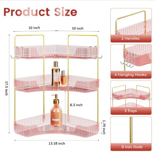 Corner Bathroom Counter Organizer 3-Tier Bathroom Organizer - Image 2