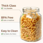 ComSaf Square Glass Jars with Airtight Lids 51 oz 3 Pack Wide Mouth - Image 4