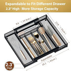 Sedegn expandable silverware tray: 9.6"-16.1" wide holds large utensils - Image 2