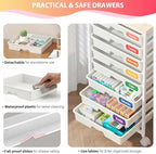 Goovilla Rolling Cart with 8 Drawers for Art, Dorm, Office, Craft, White - Image 3