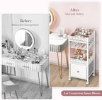 Makeup Organizer, Large Skincare Organizers, Make Up Organizers for Vanity, Makeup Storage Cosmetic Organizer with Drawer, Bathroom Vanity Organizer Makeup Holder Cart for Skin Care Hair Tool Beauty - Image 4