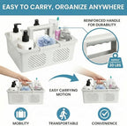 KMV Dorm Room Portable Shower Caddy with Adjustable Compartments - Ventilated Drainage Design with Handles, Perfect Toiletries Organizer for College Dorms-gray - Image 3