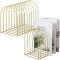 Kosiz 2 Sets Wire File Organizer for Desk 9 Slots Metal File Holder, Gold by Kosiz