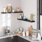 BAMEOS Floating Shelves,40 x 8 Floating Wall Shelves – Extra-Wide Display Shelf with Invisible Brackets, Set of 2 | Accent Décor Shelf for Bedroom, Living Room, Home Office & Salon Display Black - Image 4