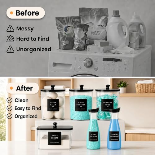 Laundry Room Organization Set, 4 Laundry Containers, 2 detergent dispenser - Image 7
