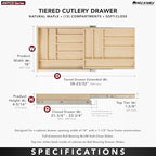 Rev-A-Shelf Maple Two-Tier Cutlery Replacement Drawer System w/BLUM Soft-Close for Face Frame Base Kitchen Cabinets, Kitchen Drawer Organizer, Min Opening Width of 18", 4WTCD-21HSC-1 - Image 4