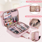 Extra Large Toiletry Bag for Women, Travel Makeup Organizer, Black - Image 3