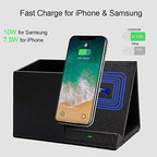 COSOOS Fast Wireless Charger with Desk Organizer, Desk Phone Charger Compatible with 15/15 Pro/15 Pro Max/14/13/12/11/XS/8 Plus, Galaxy S21/S20+/S10/Note 10/Note 9/(No AC Adapter) - Image 3