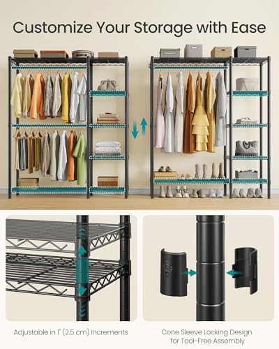 SONGMICS Closet Organizers and Storage, Clothes Rack with Shelves - Image 4
