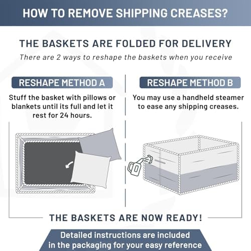 NaturalCozy Storage Baskets 16.8”x13”x7.6” Cotton Rope Woven Baskets for Organizing 3-Pack | Toy Storage Bins | Basket for Shelves, Laundry, Blanket, Clothes, Closet, Kitchen, Bathroom, Gifts - Image 6