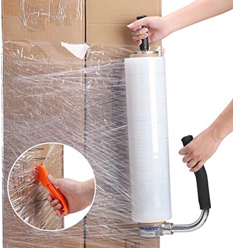 shrink wrap handle,Industrial Stretch Film Dispenser including Film Cutters,Suitable for 11" to 21.5" film height Pallet Wrap.Top Quality Stainless Steel, Tough, Durable (Pack of 2) - Image 5