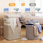 OIAHOMY Laundry Hamper Collapsible Laundry Basket Clothes Organizer Yellow - Image 4