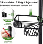 Corner Shower Caddy Tension Pole 4 Tier Adjustable Stainless Steel Shower Shelf for Inside Shower Bathtub Shampoo,Standing Bathroom Organizer Shelves with 26 to 120 inch Height - Image 3