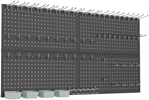 WALMANN Metal Pegboard Kit with Accessories, 24x48 in Garage Tool Pegboards by WALMANN