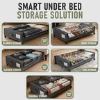 60L Under Bed Storage with Wheels, With 6 Travel Bags, 2-Pack, Dark Gray - Image 4