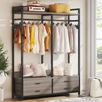 Tribesigns Freestanding Closet Organizer, Garment Rack with 4 Drawers, Gray - Image 2