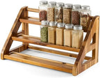 Tinamo Acacia Wood Spice Rack for Countertop, 3-Tier Design, Holds 24 Jars by TINAMO
