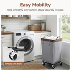 StorageWorks 160L Laundry Basket with Wheels, Rolling Hampers for Clothing - Image 4