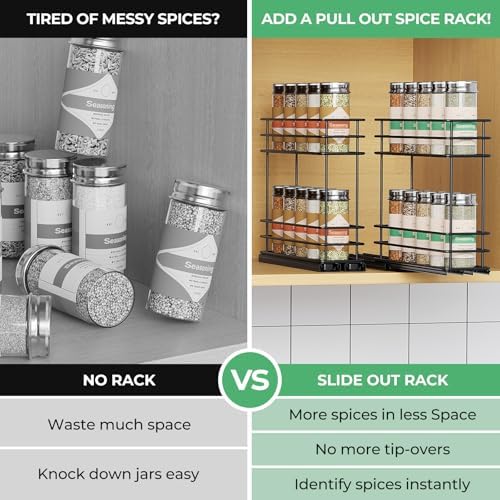 Mystozer Pull Out Spice Rack Organizer for Cabinet, Slide Out Spice Racks - Image 4