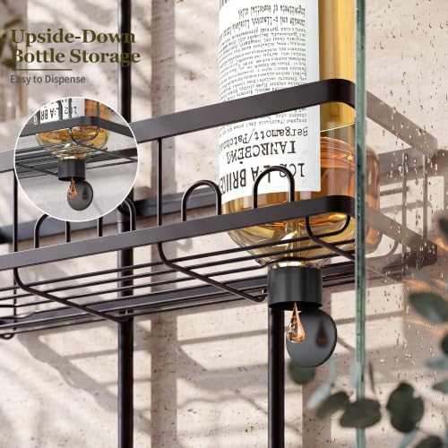 Shower Caddy Hanging: Adjustable Height No Blocking to Shower Head, Black - Image 5