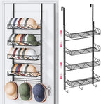 SWTYMIKI Over Door Hat Organizer - 5 Tier Wall Mounted Hat Rack with 4 Adjustable Metal Basket and 3 Hooks, Hanging Baseball Cap Organizer Storage Holds up to 49 Caps for Door, Bedroom, Closet by SwtyMiki-TidyHomeSweetLife