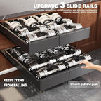 Seinloes Pull Out Cabinet Organizer,4-Side Expandable to Maximize Cabinet Space,Slide Out Drawers with 3 Rail Design,Roll Out Shelf with Raising Pad for Framed Cabinet,13"-21"W x 17"-24"D,Black,4 Pack - Image 3