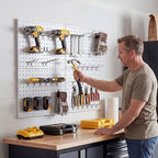 Heavy Duty Peg Board, 4 Pack Metal Pegboard Panels with 50 Hooks - Image 2