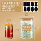 D2scrma 37oz/1.2Qt/1100ml Square Glass Storage Containers with Lids 6-Pack - Image 2