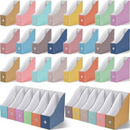 Colarr 36 Pack Cardboard Magazine Holder 12 Colors Magazine File Holder Magazine Storage Box Office Folders Organizer File Folder Bin for Home Office School Desk Supplies (Bright Colors) by Colarr
