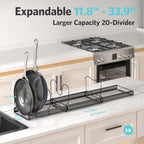 ORDORA Pots and Pans Organizer under Cabinet, 11.8-33.9" 20 Dividers - Image 3