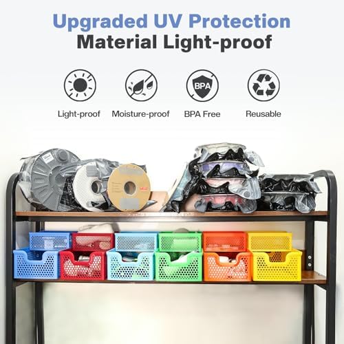 Vacbird 20 Pack 3D Filament Vacuum Storage Bags, Upgraded Light Blocking Design with USB Pump, 2X Faster Air Removal, Universal Pump Fit, 12.6×13.38 Inch - Image 3
