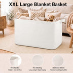 OIASKET 118L Extra Large Blanket Basket Living Room, 24.8"x17.7"x16.2" - Image 3