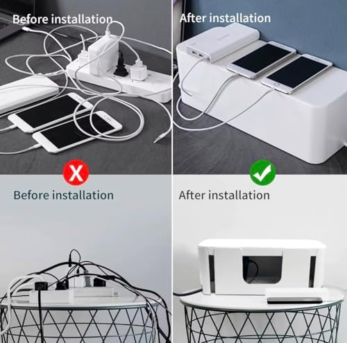 Cable Management Box Set – White, Large & Medium Cord Organizer Box for Home and Office - Image 5