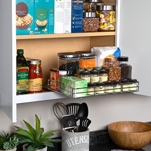 Pull Out Spice Rack for Cabinet, Spice Organizer 16 ⅜"W x 10 ⅜"D x 2 ¾"H - Image 4