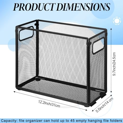 2 Pack Hanging File Holder, 10 Hanging Folders,Gray,Small - Image 2