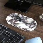 100% Natural Calaccata Viola Marble Tray, 10" x 5" Oval Tray - Image 5