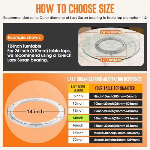 Lazy Susan Hardware 14 Inch, 500lbs Heavy Duty Bearing - Image 4