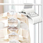 Velvet Felt Stackable Hangers 50 Pack, Thin & Space Saving, White by UEAKPIC