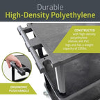 Pearington 3-Shelf Multipurpose Mobile Utility Cart with 2 Bins and Lockable Wheels, Heavy-Duty Plastic Rolling Presentation Cart for Offices and Warehouses, Black - Image 5