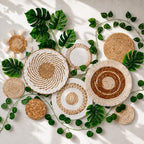 Xuhal 15 Pcs Boho Wall Basket Decor Handwoven Hanging Seagrass Woven Basket by Xuhal
