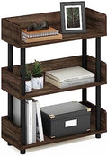 Furinno TURN-N-TUBE Display Shelf, 3-Tier Storage Shelves with Side Panels, Open Shelves Book Shelf with Rounded Corner Top Edges, for Organization and Storage, Living Room, Home Office, Walnut by Furinno-FitsYourSpaceFitsYourBudget