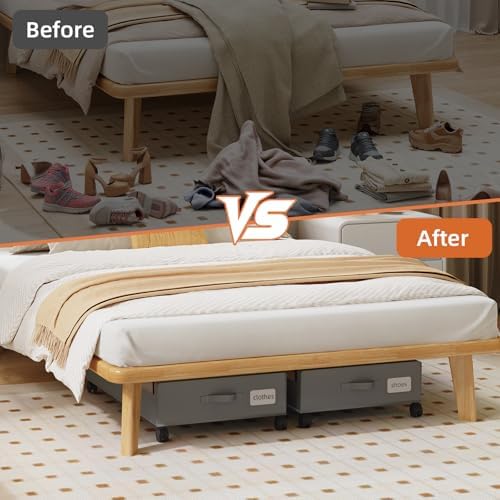 Somdot Under Bed Storage with Wheels, 2 Pack Under Bed Storage Containers - Image 5