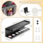 Airwrap Storage Holder Compatible with Dyson Airwrap Curling Iron Wall Mounted Storage Rack Holder for Home Organizer (with Comb) Black - Image 2