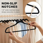 HOUSE DAY Black Plastic Hangers 60 Pack, Ultra-Thin Heavy Duty Non-Velvet - Image 5