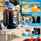 1 Gallon Glass Drink Dispenser with Acrylic Stand, Airtight & Leakproof Lemonade Sun Tea Jar with Lid and Spigot, Beverage Dispenser for Parties, Weddings, Lemonade & Laundry Detergent Dispenser - Image 4