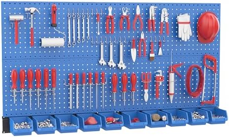 Ultrawall Pegboard Wall Organizer, Blue Metal Peg board Panels by UltrawallGarageToolsOrganizer