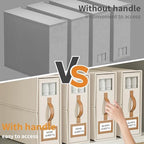 4 Pack Foldable Bed Sheets Set Organizers and Storage(King & Queen Size),Linen Fabric Closet Organizers with Window,Folding Bedding Storage Box for Bedsheets and Pillow Cube Organizer-Beige - Image 3
