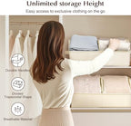 Homsorout Closet Organizers and Storage Bins - 4 Pack Collapsible Divided Trapezoidal Cube Storage Bins Baskets For Organizing Clothes Blankets,Toys, Books, Towels(Beige) - Image 3
